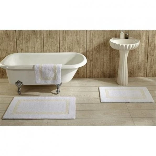 Better Trends BAHO2440WHIV Hotel Collection Bathrug; White & Ivory – 24 x 40 in