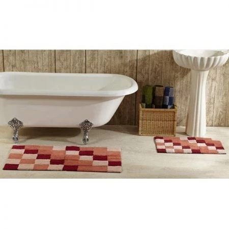 Better Trends 2PC2440BU Tiles Bathrug; Burgundy - 24 x 40 in. 2 Pieces
