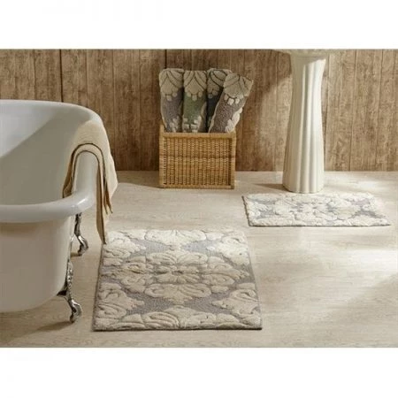 Better Trends 2PC2440GRNA Medallion Bathrug; Grey & Natural - 24 x 40 in. 2 Pieces