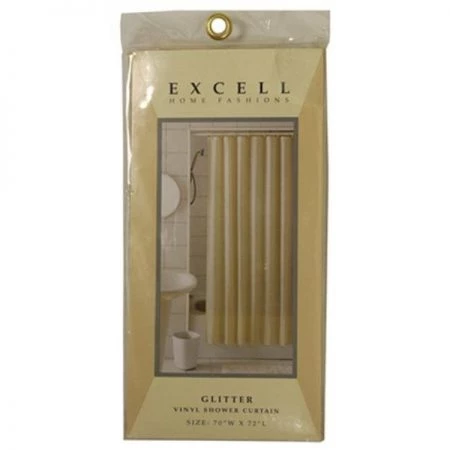 D2D Technologies 1ME-040O0-0470-280 70 x 72 in. Ecru Glitter Shower Curtain; Light Tan