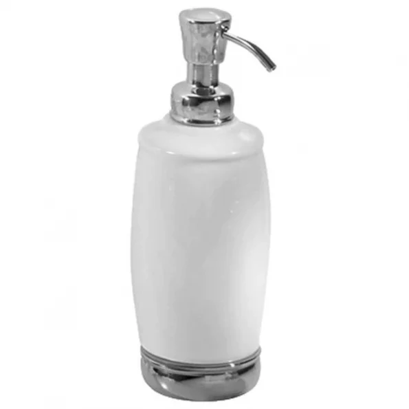 Gsi Homestyles 75601 Ceramic Soap Pump With Chrome Accents - White 1 75601 Ceramic Soap Pump With Chrome Accents – White