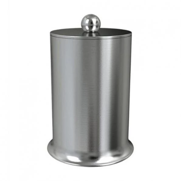 Tatara Group NP1H Newport Collection Cotton Swab-Cotton Container – 18-8 Brushed Stainless