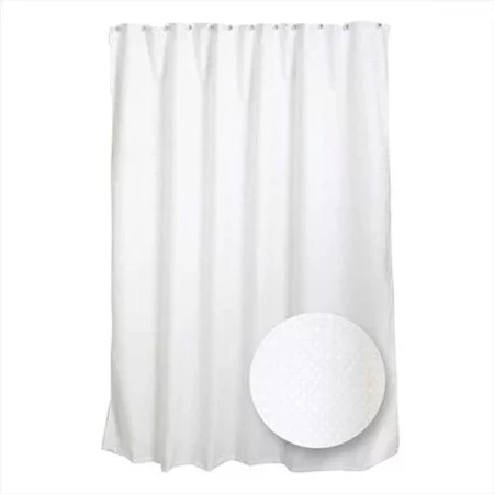 Zenith Products H21WW04 70 in. x 72 in. Spa Waffle Fabric Shower Curtain Liner in White
