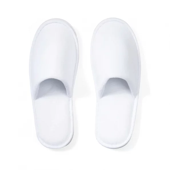 White, Closed Toe Slippers – PLUSH, PK 100