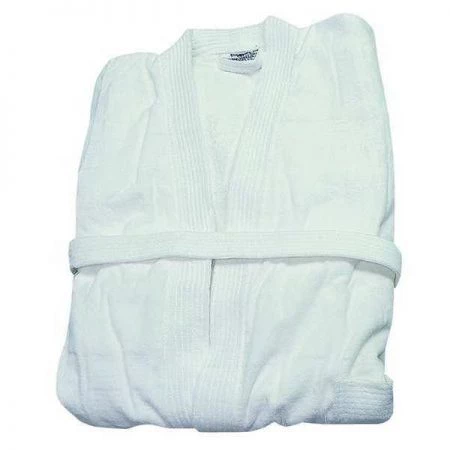 R & R Textile Bathrobe, Belted, Cotton, White, PK12