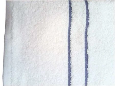 Martex Pool Towel, White w/Blue Dobby, PK12