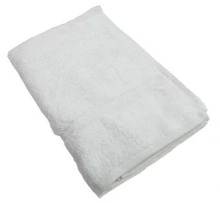 R & R Textile Fitness Towel, 11x44 In, White, PK12