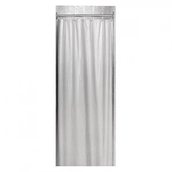 Shower Curtain, Nylon Vinyl, White, 42" W, 72" L