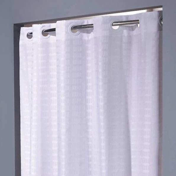 Shower Curtain, Polyester, White, 42 in W, 74 in L