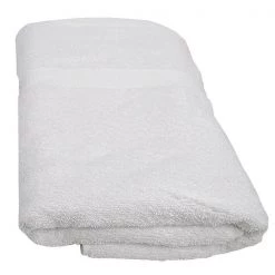 R & R Textile Bath Towel, 20x44 In., White, PK12